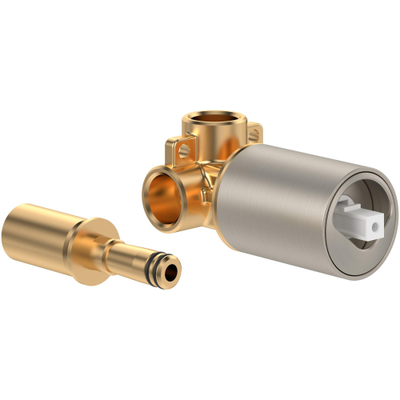 Villeroy & Boch Loop & Friends Universele inbouwunit voor eengreeps inbouwkraan voor wandmontage Rond - Matt Brushed Nickel (RVS)