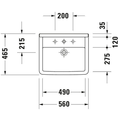 Duravit Philippe Starck 3 opbouwwastafel 56x46cm wit OUTLETSTORE