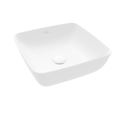 Villeroy & Boch Artis opzetwastafel vierkant 41x41x12.5cm Ceramic+ zonder kraangat zonder overloop stone white