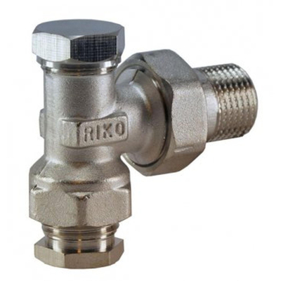 Riko regeltee+adaptor 15mm 1/2 haaks vernikkeld