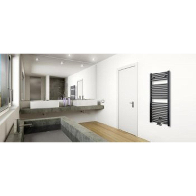 Wiesbaden Elara sierradiator antraciet 118.5x45cm midden onder aansluiting