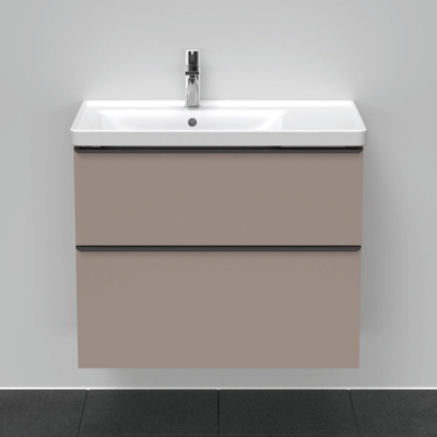 Duravit D-Neo wastafelonderkast 78.4x62.5x45.2cm 2 lades Basalt Mat