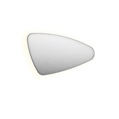 INK SP23 Spiegel - 120x4x70cm - LED onder en boven colour changing - dimbaar - organisch - in stalen kader - rechts aluminium rvs geborsteld