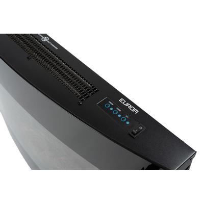 Eurom Valencia Sfeerhaard Wand 2000watt 14.5x88.3x56cm Metaal Glas Zwart