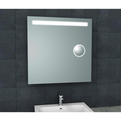 Wiesbaden Tigris spiegel vierkant met LED en scheerspiegel 80 x 80 cm