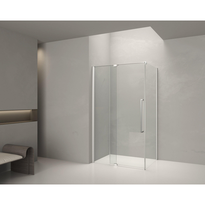 Aqua Vista Taviano Cuadra Zijwand - 90x200cm - incl. montageset - chroom