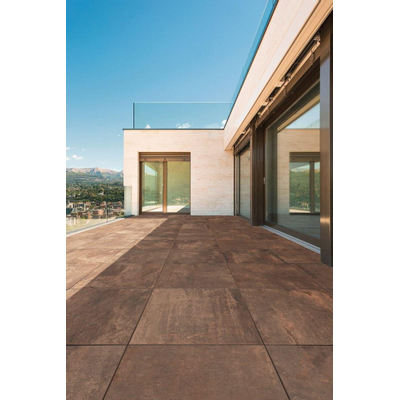 EnergieKer Terrastegel Flatiron Rust 60x60x2cm Gerectificeerd Betonlook Mat Roest