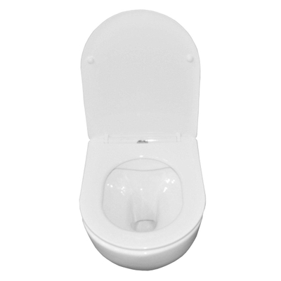 GO by Van Marcke Perl II - hangtoilet - PACK - 49.3x36cm - zonder spoelrand - keramiek - met dunne softclose en take-off zitting - glans wit