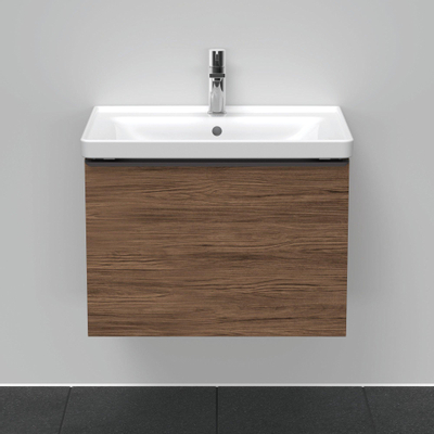 Duravit D-Neo wastafelonderkast 63.4x44x45.2cm 1 lade met softclose Noten (donker) Mat