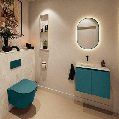 MONDIAZ TURE-DLUX 60cm toiletmeubel Smag. EDEN wastafel Ostra positie links. Zonder kraangat.