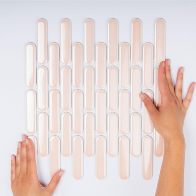 The Mosaic Factory Sevilla mozaïektegel - 30x30cm - wandtegel - Ovaal - Porselein Pink Glans