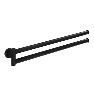 Hotbath Cobber handdoekhouder draaibaar voor 2 handdoeken mat zwart