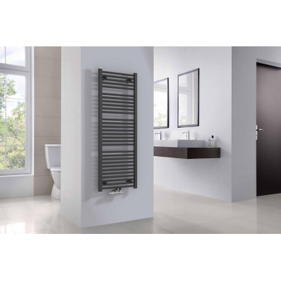 Rosani Polo Designradiator - 40x8x118cm - middenaansluiting - 441 watt - zwart mat