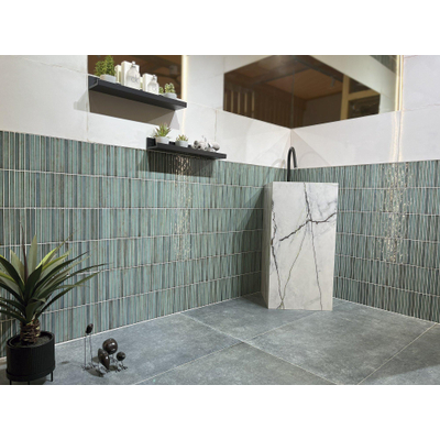 La Platera Cerámica Raku Keramische wandtegel - 35x35cm - 9.2mm - kitkat - Groen