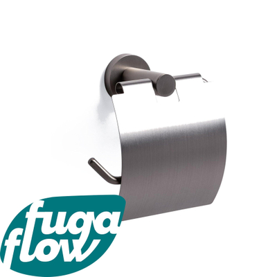 FugaFlow Efficiente Acces Toiletrolhouder - met klep - rond - RVS
