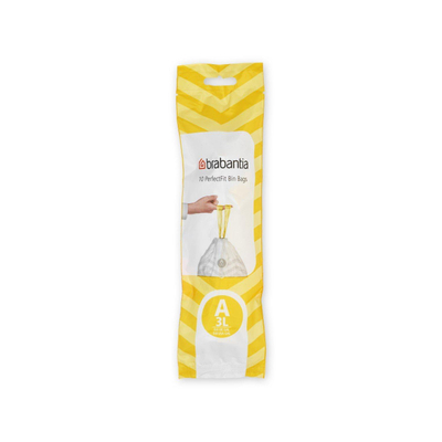 Brabantia PerfectFit afvalzak met trekbandsluiting code A, 3 liter, 10 stuks/rol