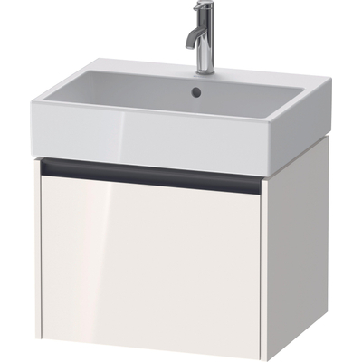 Duravit Ketho 2 wastafelonderbouwkast met 1 lade 58.4x46x44cm met greep antraciet hoogglans wit