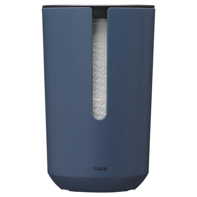 Tiger Tess Reserverolhouder met deksel vrijstaand Blauw Zwart