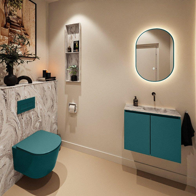 MONDIAZ TURE-DLUX 60cm toiletmeubel Smag. EDEN wastafel Glace positie rechts. Zonder kraangat.