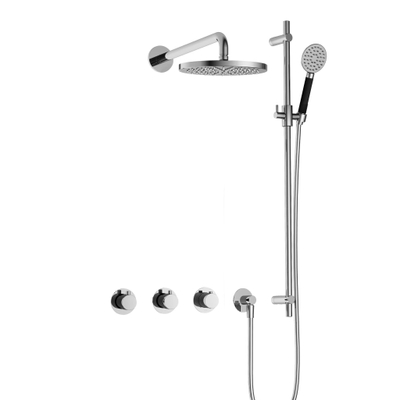 Hotbath Cobber IBS70 Regendoucheset inbouw - 38.5cm wandarm - 20cm ronde hoofddouche - 3 standen handdouche - glijstang - chroom