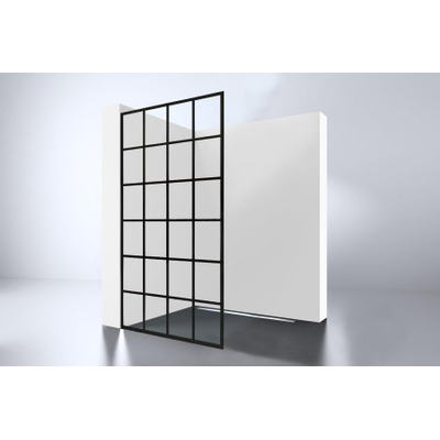 Best Design Black-Screen Inloopdouche 100x200cm 10mm Nano veiligheidsglas zwart