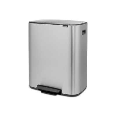 Brabantia Bo Pedaalemmer - 2x30 liter - 2 kunststof binnenemmers - matt steel fingerprint proof