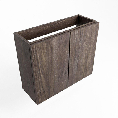 Mondiaz FOWY fonteinonderkast - 60x22x50cm - 2 deuren - push to open - softclose - Dark Brown