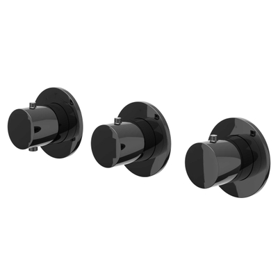 IVY Bond Regendoucheset - inbouw - symmetry - 2 stopkranen - 30cm plafondbuis - 25cm medium hoofddouche - glijstang met uitlaat - 150cm doucheslang - staafmodel handdouche - Zwart chroom PVD