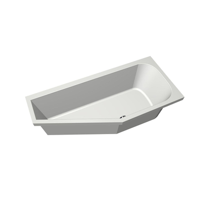 Xenz Lagoon compact ligbad - 160x75cm - met overloop - zonder afvoer - Hoekopstelling rechts - Acryl Wit