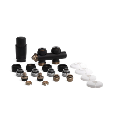 Riko set thermostatisch onderblok recht mat zwart