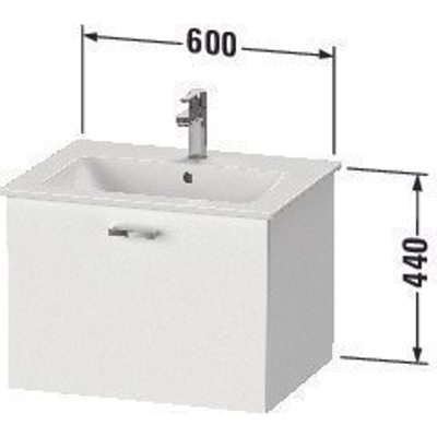 Duravit XBase Wastafelonderkast 60x47.5x44cm 1 lade Standaard greep met softclose spaanplaat wit Mat