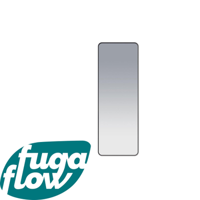 FugaFlow Eccelente Arredo Rectangle spiegel badkamerspiegel - 140x50cm - rechthoek - afgerond - frame - mat zwart