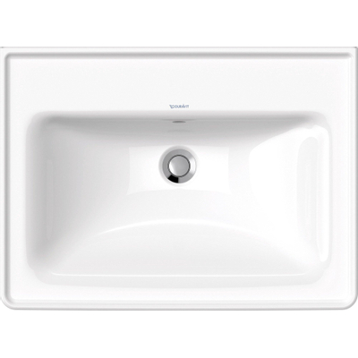 Duravit D-Neo wastafel met wondergliss 65x48x16.5cm 1 kraangat rechthoek Keramiek Wit