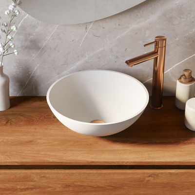 BRAUER Vortex waskom - 40 - rond - fine stone mat wit