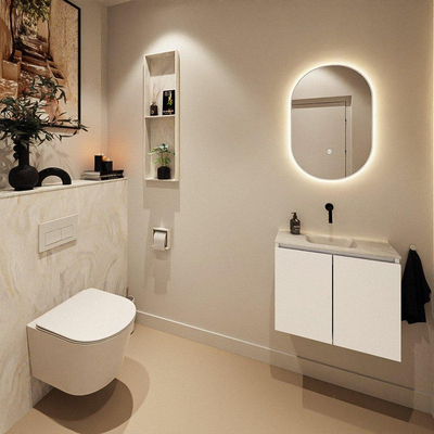 MONDIAZ TURE-DLUX 60cm toiletmeubel Talc. EDEN wastafel Ostra positie midden. Zonder kraangat.