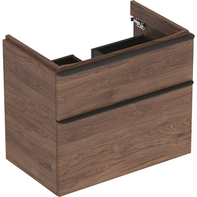 Geberit Smyle wastafelonderkast 2 la 73,4x62cm notelaar hickory