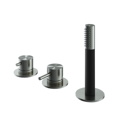 Hotbath Archie Badrandcombinatie éénhendel mengkraan zonder uitloop met 2-weg omstel IX RVS316