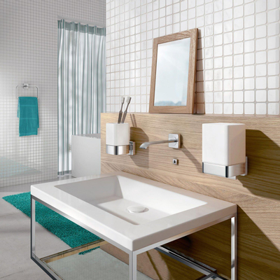 Smedbo Ice Bekerhouder - met glas - chroom/porselein