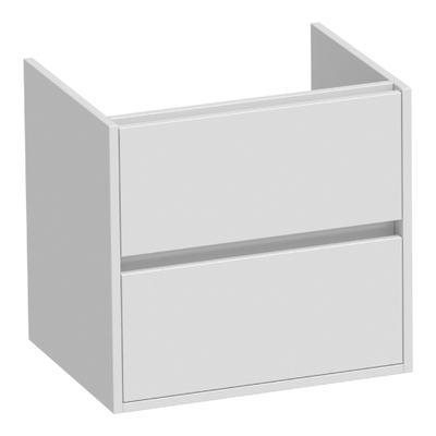 BRAUER Adore wastafelonderkast - 60x46x55cm - 2 softclose lades - greeploos - 1 sifon uitsparing - hoogglans wit