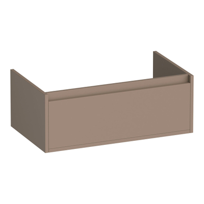 BRAUER Hope wastafelonderkast - 80x30x45.5cm - 1 softclose lade greeploos - 1 sifon uitsparing - mat mokka