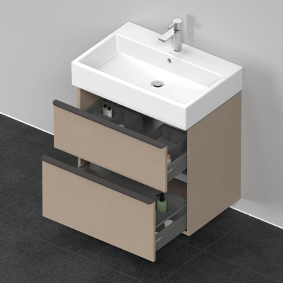 Duravit D-Neo wastafelonderkast 68.4x62.5x44.2cm 1 lade Linnen Mat