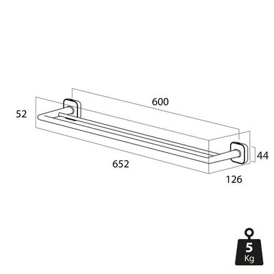 Tiger Carv Handdoekrek dubbel 652 cm Zwart