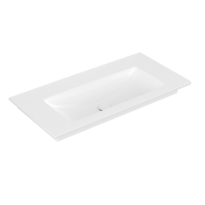 Villeroy & Boch Venticello Meubelwastafel - wasbak midden zonder kraangat - 100x50cm - overloop - ceramic - wit