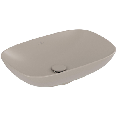 Villeroy & Boch Loop & friends opzetwastafel 56x38cm rechth zonder overloop CeramicPlus almond