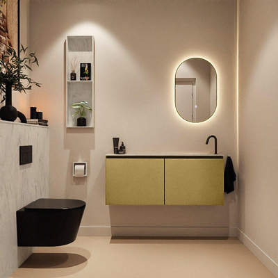 MONDIAZ TURE-DLUX 120cm toiletmeubel Oro. EDEN wastafel Opalo positie rechts. Met 1 kraangat.
