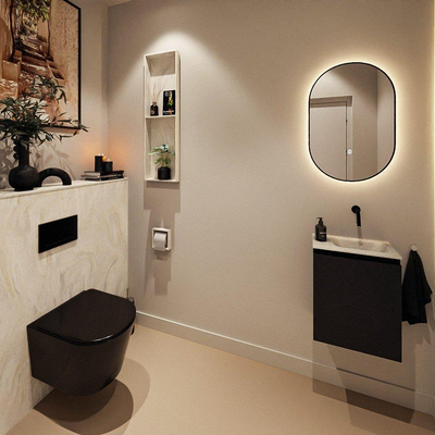 MONDIAZ TURE-DLUX 40cm toiletmeubel Urban. EDEN wastafel Ostra positie rechts. Zonder kraangat.