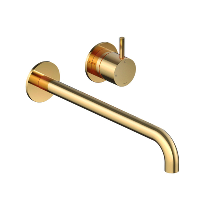 Hotbath Cobber afbouwdeel inbouw wastafelmengkraan en 25 cm uitloop gepolijst messing PVD