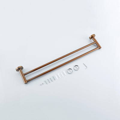 Fortifura Calvi Handdoekhouder - dubbel - rond - Geborsteld Geborsteld koper PVD (Koper) OUTLETSTORE