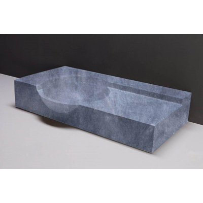 Forzalaqua Laguna wastafel 80x40x12cm Rechthoek 1 kraangat Natuursteen Cloudy marmer gezoet