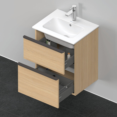 Duravit D-Neo wastafelonderkast 51x62.5x40.2cm 2 lades Natuur eiken Mat